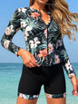 Long Sleeve Zipper Surfing Swimsuit Set
