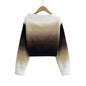 Women’s Retro Gradient Off-Shoulder Sweater