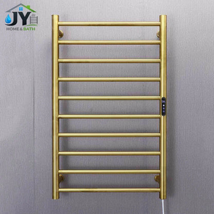 Brushed Gold Electric heated towel rack Heated towel warmer Towel radiator 10 Bars Bathroom Towel Dryer 80cm*50cm
