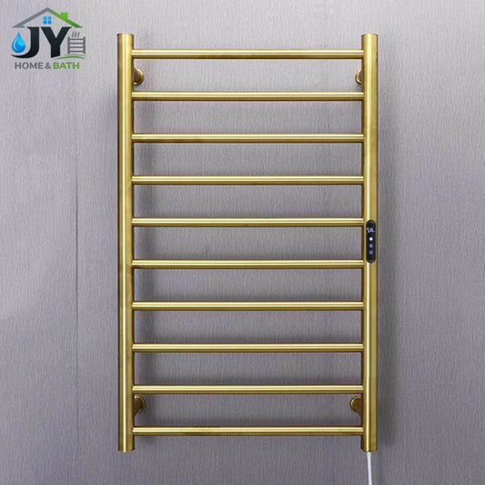 Brushed Gold Electric heated towel rack Heated towel warmer Towel radiator 10 Bars Bathroom Towel Dryer 80cm*50cm
