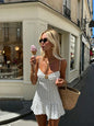 Summer New Women's Polka Dot Mini Dress, Sexy Spaghetti Strap Ruffle