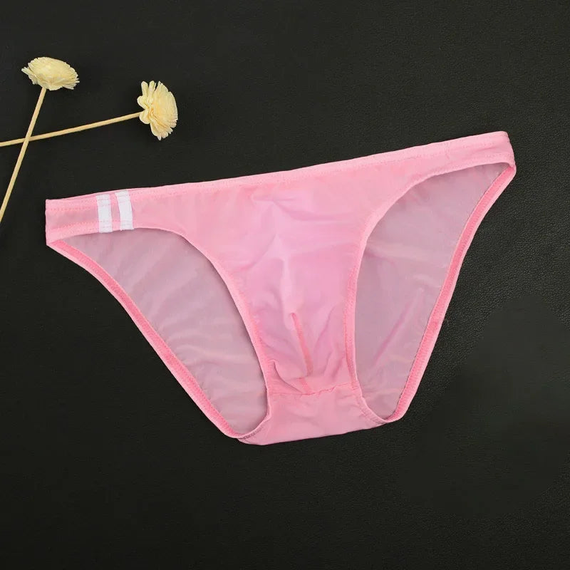 Sexy Men's Panties Transparent Breathable Briefs Low Rise Lingerie Men Bulge Pouch Briefs Underpants Underwear Pump Man
