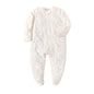 Unisex Newborn Baby Footed Pajamas Long Sleeve Zipper Romper Cotton Jumpsuit Solid White 0-12 Months Fashion Baby Clothes