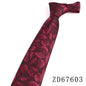 NEW 8cm Wide Tie For Man Jacquard Necktie Luxury Flower Business Neck Tie Suit Cravat Dark Red Ties For Wedding Party Men Gift