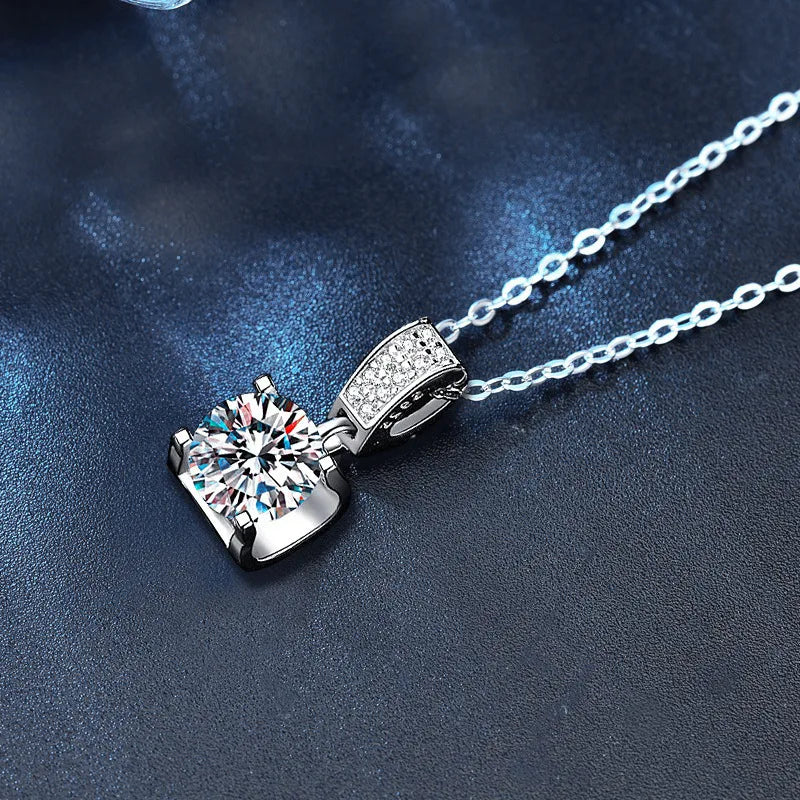 New 925 Sterling Silver Necklace Pendant 5A Zircon For Women Classics Fashion Wedding Engagement Jewelry Party Gift Necklaces