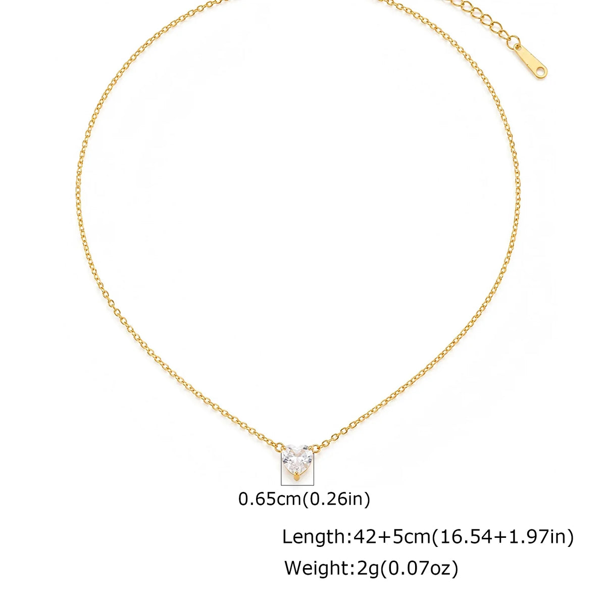 Minimalist Solitaire Zircon Choker Necklace, Crystal Pendant, 18K Gold Plated Stainless Steel Clavicle Chain Jewelry