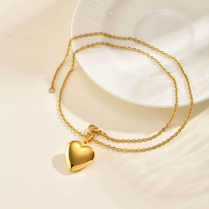Personalized Heart Photo Pendant Necklace, Customized Image Picture Locked Necklace Jewelry for Women
