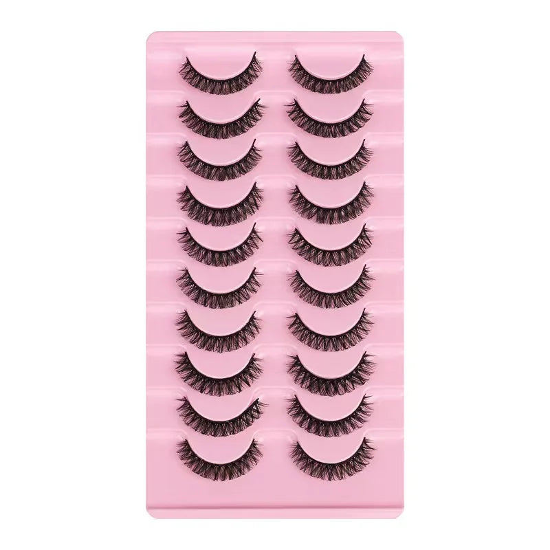 Simple Application Dramatic Russian 3D Mink Strip Lashes 10 Pairs Fake Eyelashes For Makeup Newbies & Vendors