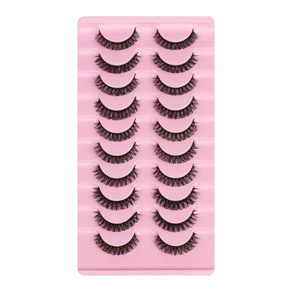 Simple Application Dramatic Russian 3D Mink Strip Lashes 10 Pairs Fake Eyelashes For Makeup Newbies & Vendors