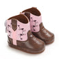 Western Denim Baby Winter Boots, Fashion Warm Casual First Walkers Shoes for Boys Girls 0-18 Months ﻿