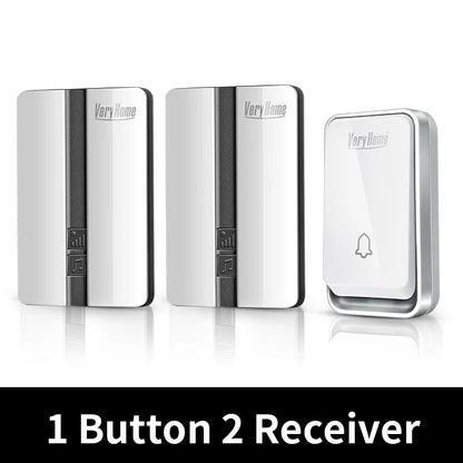 VeryHome Wireless Doorbell Waterproof Self-powered Button Smart Door Bell Sets Home Welcome Outdoor House Chimes  Receiver