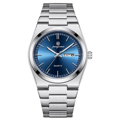 PAAZOMU Luxury Sport Quartz Man Wristwatch Waterproof Luminous Date Week Men Watches Stainless Steel Men's Watch Male Reloj+box
