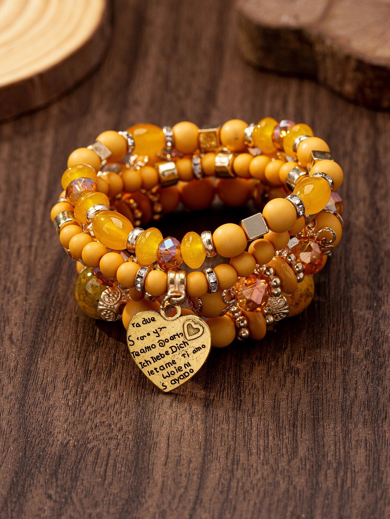 WG Bracelet Stackable Bead Bracelets Ladies Mens Stretch Multilayer Bracelet Set Multicolor Jewelry Earrings Bracelet Set