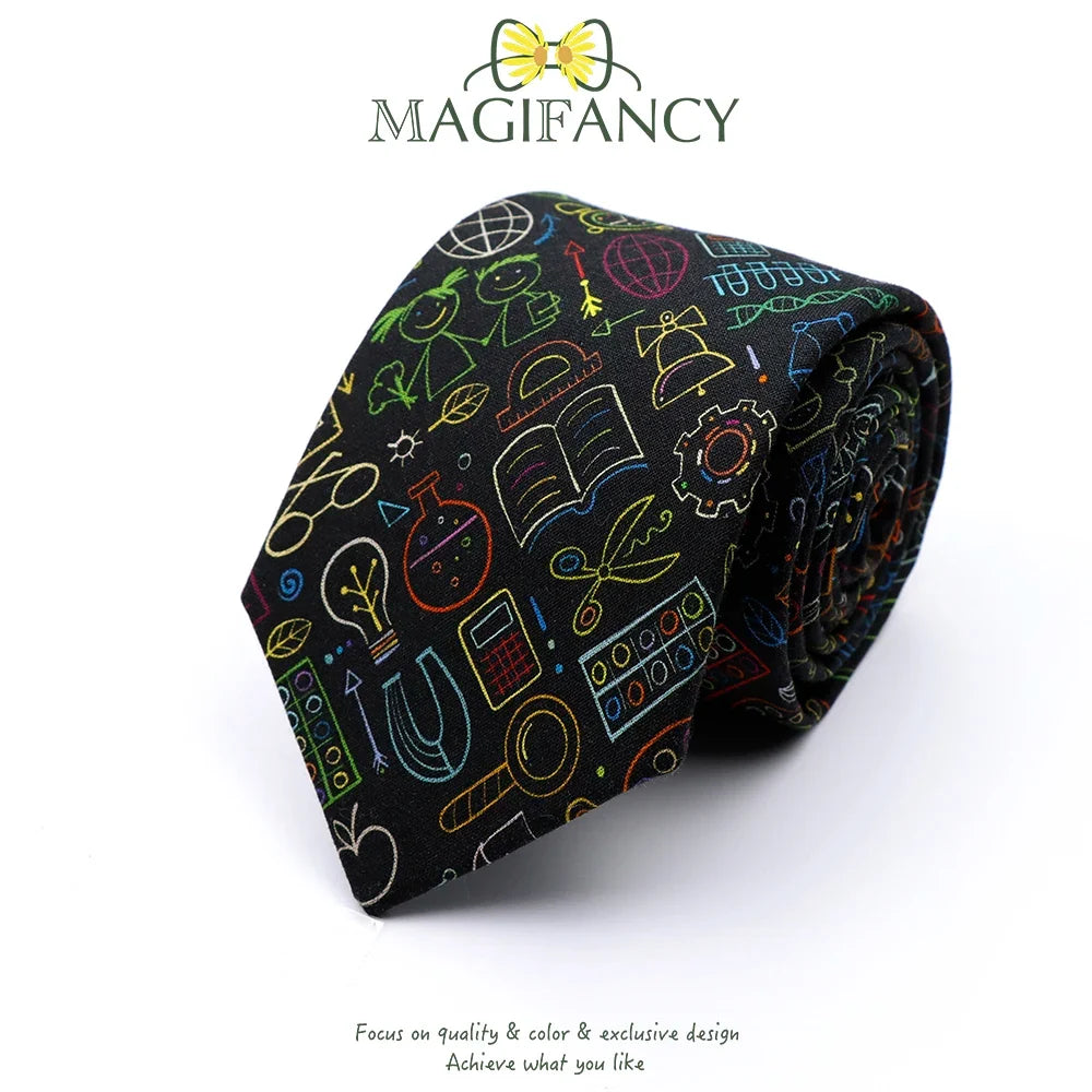 100%Cotton 8cm Tie Math Sciences Astronomy Physical Chemistry