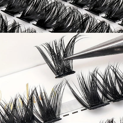 Simple Self-Graft Handmade 80D D Curl Individual Lashes 280Pcs 8-16mm Dense Clusters For Makeup Newbies & Artists