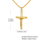 Stainless Steel Cross Necklace Catholicism Jesus Pendant Gold Color Collar Church Prayer Faith Jewelry for Men Women Gift