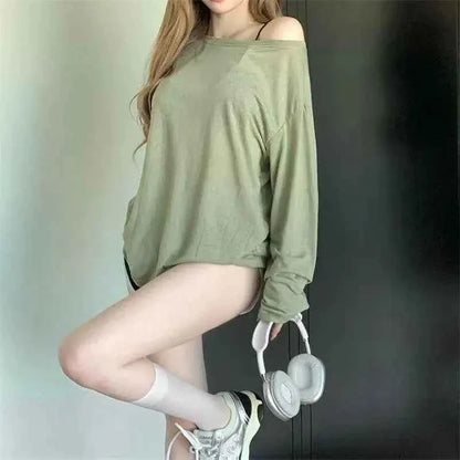 Off Shoulder Long Sleeve Tee