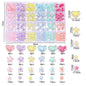 24 Grid/box Heart Star Acrylic Beads Flower Round Spacer Loose Bead