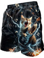 Men's Hawaiian Swim Trunks 3D Electric Guitar Kitten Print Shorts Quick Dry Outdoor Leisure Sports Shorts Fashion Men's Shorts