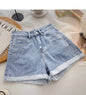 High Waist Wide Leg Casual Jeans Shorts Women's Summer Fashion Slimming A-Line Shorts Blue Denim High Waist Loose Cover Hip