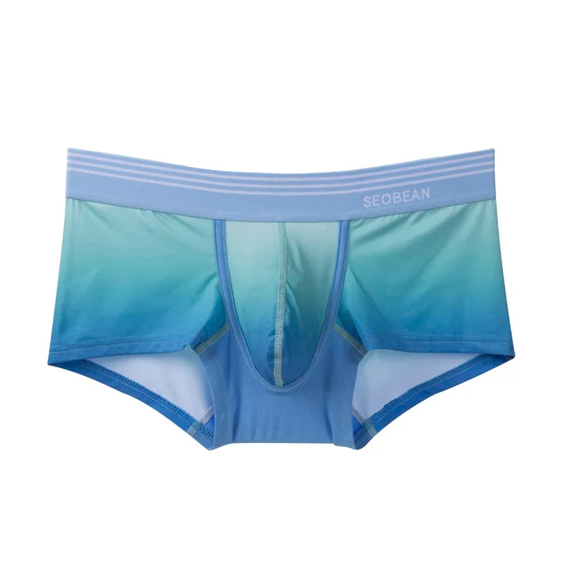SEOBEAN Underwear New Arrivals Mens Boxers Briefs Gradient Color Underpants Boxershorts Sexy Low-waist Male Panties Boxer