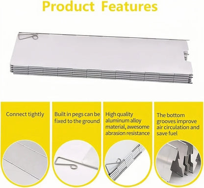 8/10/12/14/16plates Stove Windscreen Aluminum Alloy Stove Wind Shield