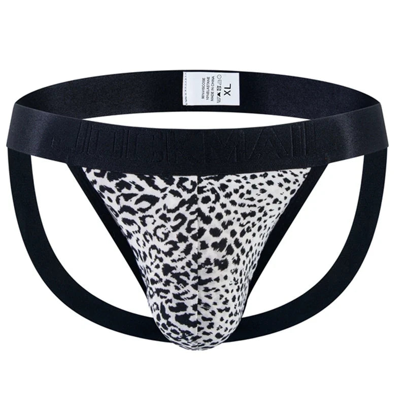 Jockstrap G-string Panties Gay Mens Underwear Bikini Briefs Sexy Panties Leopard Underpants Thong T Back Pantys Lingerie