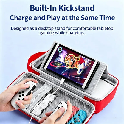 Hard Shell Carrying Case For Nintendo Switch 2 Portable Shockproof Travel Storage Bag With Game Card Slots Protective Cover