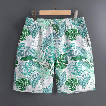 Men's Hawaiian 3D Plant Summer Pattern Beach Shorts Quick Dry Outdoor Casual Sports Shorts Fashion Men's Shorts