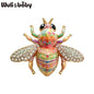 Wuli&baby Cute Rhinestone Bee Brooches For Women Unisex 5-color Beautiful Insects Party Office Brooch Pins Gifts