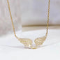 FTCY 1PC Angel Wing Necklace For Women Gold Color Angle's Wings Fashion Cubic Zirconia Necklace Titanium Steel Clavicle Chain