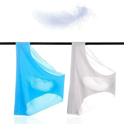 Sexy Men's Panties Ice Cool Breathable Semi Transparent Brief Solid Color Middle Waist Underwear Pump Man Bulge Pouch Briefs
