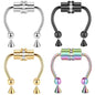 1/2/3/4/5pcs Fake Magnetic Stainless Steel Nose Rings, Non Piercing