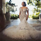 Customized Luxury Beading Mermaid Wedding Dress 2026 New Off The Shoulder Tulle Rufflus Africa Mermaid Wedding Dresses W1426