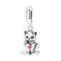 Hot Sale 925 Sterling Silver Dog Cat Cute Pet Animals Pendant Birthday Party Gift for Women Bangle Bracelet Necklace DIY Jewelry