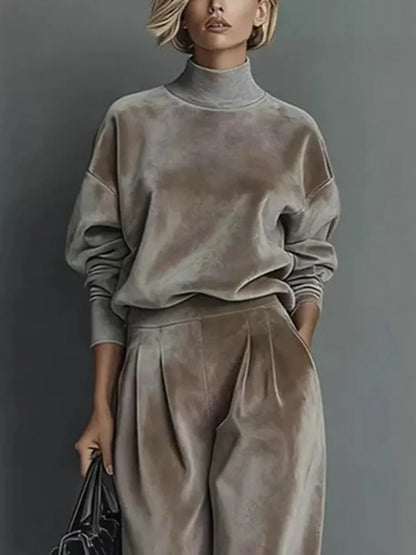 2 Pieces Women's Sets Spring Autumn Pullover Suit Long Sleeve Tops and