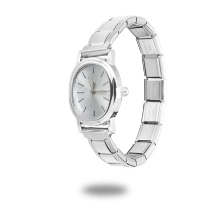1PC 's Stainless Steel Round Simple Watch Bracelet Bangle for Friend