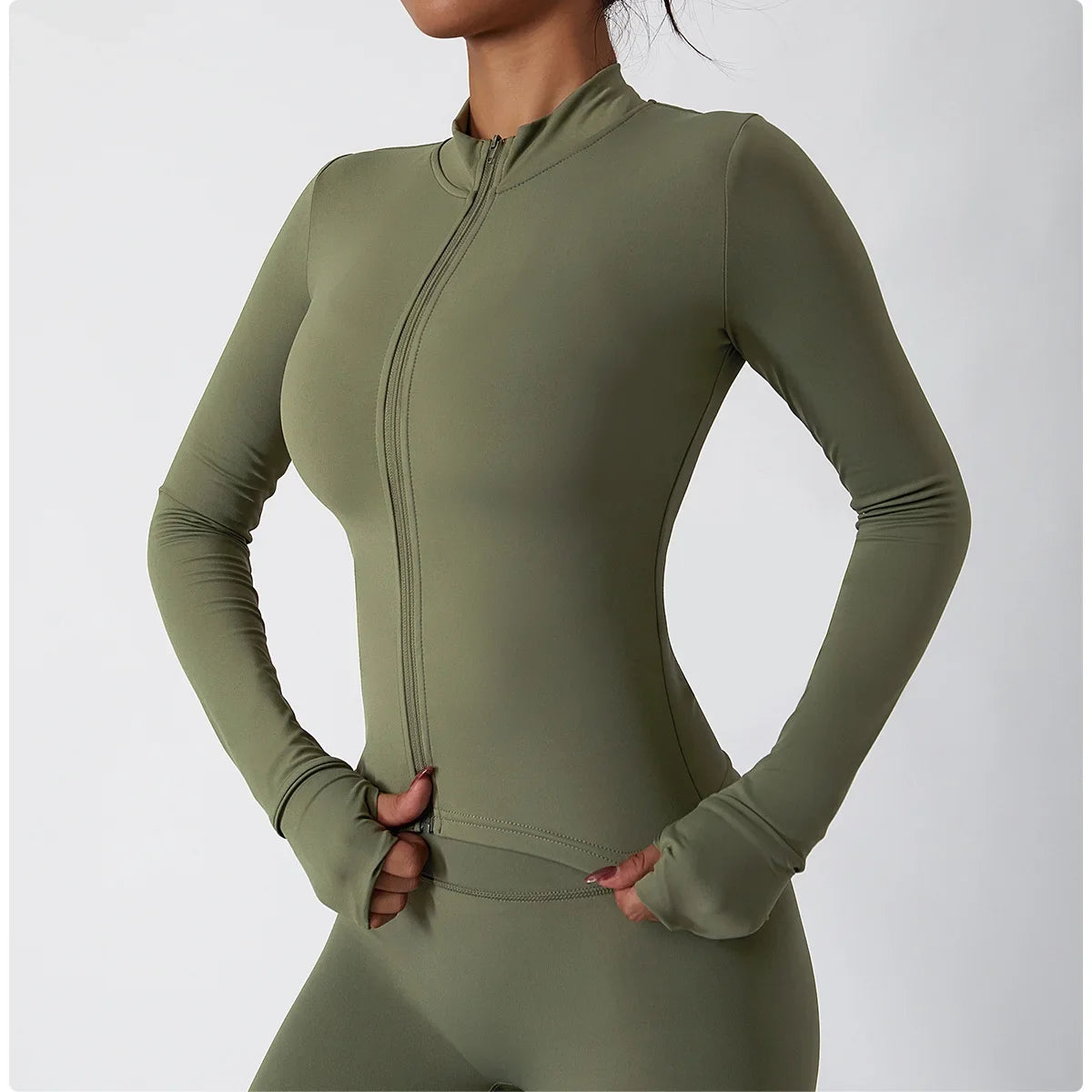 Women Zip Long Sleeve Sports Jacket