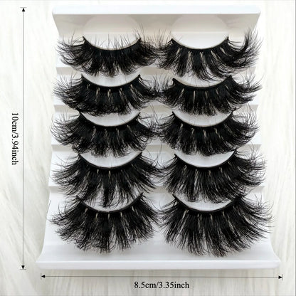 5 Pairs 3D Faux Mink Lashes Dramatic Volume Thick Lashes Fluffy Natural False Eyelashes Thick Dramatic Faux Mink Eyelashes