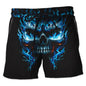 Harajuku Skull Graphic Beach Shorts Hawaiian Male Boardshorts Goth Skeleton Flower Bermudas Hip Hop Short Pants For Men Trousers