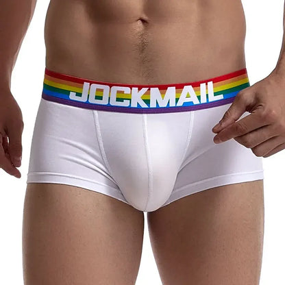JOCKMAIL Boxershorts Men Boxers Male Underwear Man Panties Sexy Cotton Soft Short Boxer Mesh Mens Hombre Cueca Gay Underwear