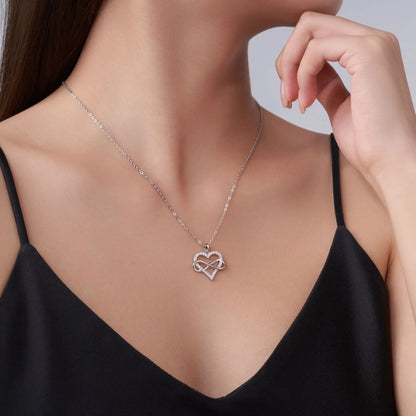 925 Sterling Silver Zircon Fashion Korean Women Elegant Round Pendant Necklace Birthday Jewelry Sterling Silver