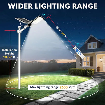 4 Sets of Outdoor Waterproof Solar Lamps, 6000mah Solar Street Lamps