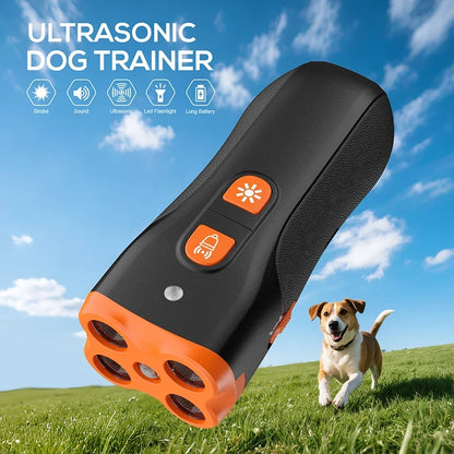 Dog Bark Deterrent Device, 4X Ultrasonic Anti Barking, Training Modes 50FT Range Barks No More Indoors Outdoors Behavior Corre