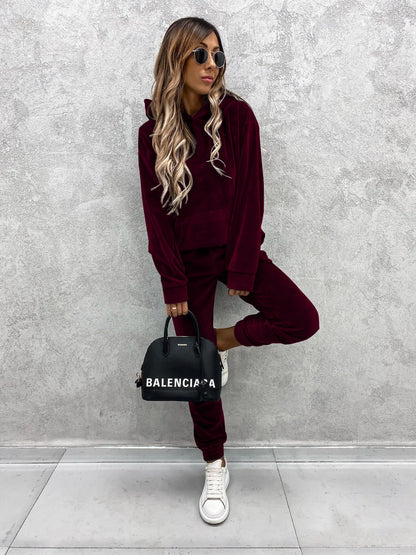 Autumn Winter Tracksuit Women Two Piece Set Oversized Hoodie