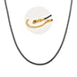 Black Waxed Cord Necklace for Women Minimalist Stainless Steel Clasp 2mm Waterproof Wax Rope Chain for Pendant 16/18/20inch