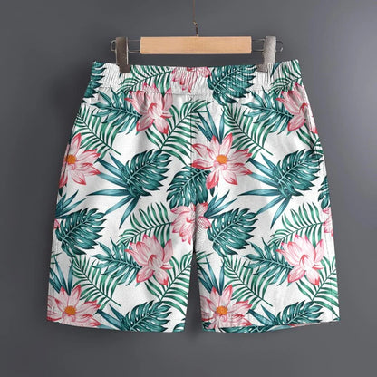 Men's Hawaiian 3D Summer Cool Leaf Pattern Beach Shorts Quick Dry Outdoor Leisure Sports Shorts Fashion Men's Shorts