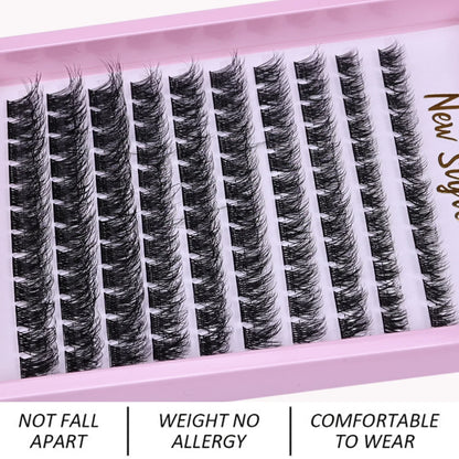 Lash Clusters D Curl Individual Lashes Fluffy Volume DIY Eyelash Extensions Thick Cluster Lashes for Home Use