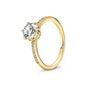 Hot selling 925 sterling silver exquisite gold series ring, sparkling heart-shaped crown ring, fashionable charm jewelry gift