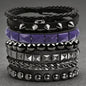 4pcs/set Gothic Punk Rock Square Rivet Bracelet Daily and Party Gothic